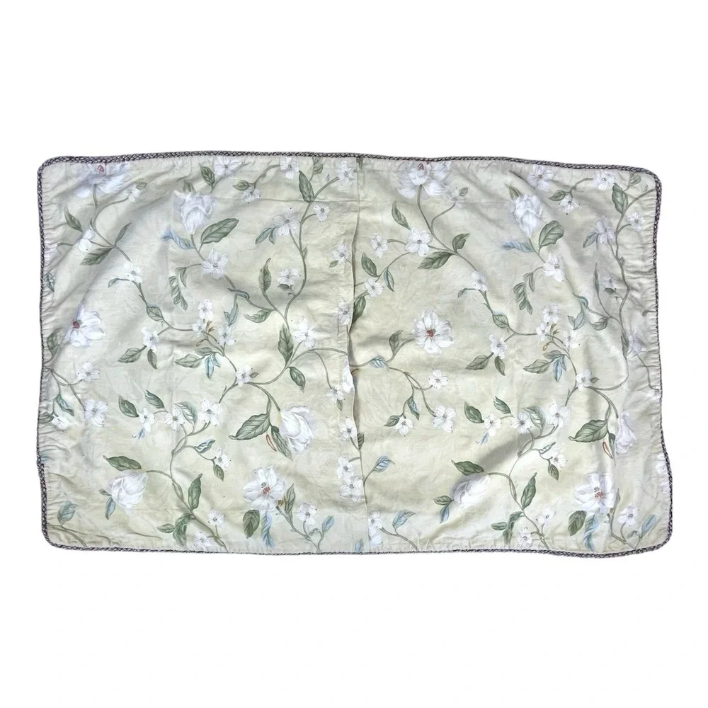 Williamsburg King Pillow Shams Set of 2 Floral Butterfly Magnolia Cotton